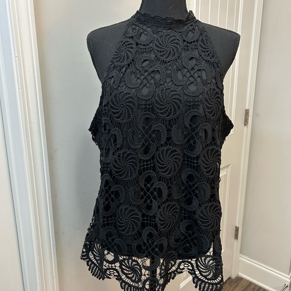 Ultra Pink Tops - Ultra Pink Black Lace Sleeveless Blouse